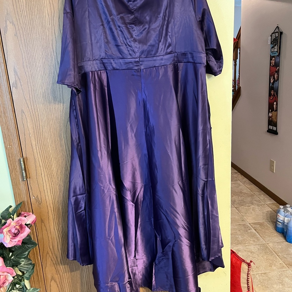 Elegant Purple Satin Dress